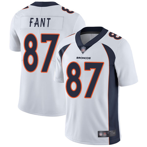 Men Denver Broncos #87 Noah Fant White Vapor Untouchable Limited Player Football NFL Jersey